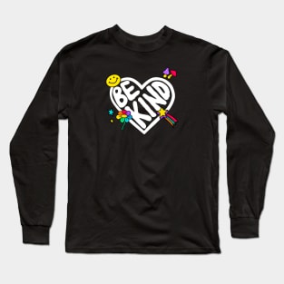 Be Kind Heart Lettering Long Sleeve T-Shirt